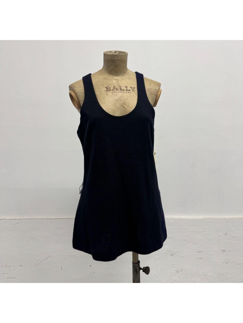 Vintage 1970s Joshua Tree Navy Knit Scoop Neck Longline Tank Top